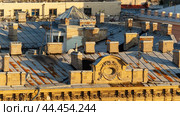 St. Petersburg, Russia, August 15, 2024: view of the shipyards and roofs in St. Petersburg. Редакционное фото, фотограф Igor Skripachev / Фотобанк Лори