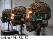 Futuristic artificial intelligence brain models. Стоковое AI-изображение, AI-художник Иван Рябоконь / Фотобанк Лори