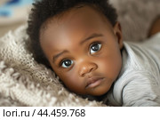 Cherubic Afro baby. Generate Ai. Стоковое AI-изображение, AI-художник Иван Рябоконь / Фотобанк Лори