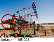 Нефтяные качалки - старый традиционный метод добычи нефти из недр. Стоковое фото, фотограф Павел Просянов / Фотобанк Лори