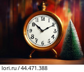 The clock is counting down the last moment of the outgoing old year. There is little time left until the New Year. Is everything ready to celebrate the New Year? Стоковое AI-изображение, AI-художник Сергей Елизарьев / Фотобанк Лори