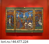 Триптих "Распятие. Бичевание. Положение во гроб", кон. XV - нач. XVI вв. Государственный Эрмитаж, Санкт-Петербург (2023 год). Редакционное фото, фотограф Мария Кылосова / Фотобанк Лори