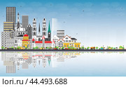 Welcome to Switzerland. City Skyline with Gray Buildings and Blue Sky. Switzerland Cityscape with Landmarks. Bern. Basel. Lugano. Zurich. Geneva. Стоковая иллюстрация, иллюстратор Игорь Сорокин / Фотобанк Лори