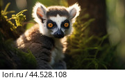 Lemur Catta in the wild. Стоковое AI-изображение, AI-художник Veniamin Kraskov / Фотобанк Лори