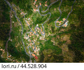 Aerial view of Curral das Freiras village. Miradouro da Eira do Serrado, Madeira, Portugal (2024 год). Стоковое фото, фотограф Дмитрий Рухленко / Фотобанк Лори