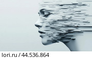 A woman's face is made up of lines and dots, AI. Стоковое AI-изображение, AI-художник Сергей Старуш / Фотобанк Лори