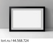 Horizontal frame mockup. Blank frame on office shelf, diploma degree certificate credentials image photo poster business chief executive. Стоковое фото, фотограф Павел Муравьев / Фотобанк Лори