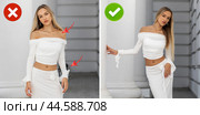 Common mistakes in female posing and how to avoid them. Photo poses. Стоковое фото, фотограф Андрей Аркуша / Фотобанк Лори