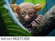 Philippine tarsier Carlito syrichta. Стоковое AI-изображение, AI-художник Veniamin Kraskov / Фотобанк Лори