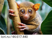 Philippine tarsier Carlito syrichta. Стоковое AI-изображение, AI-художник Veniamin Kraskov / Фотобанк Лори