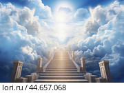 Transcendent Stairway to heaven. Generate Ai. Стоковое AI-изображение, AI-художник Иван Рябоконь / Фотобанк Лори