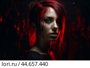 Provocative Surreal red portrait. Generate Ai. Стоковое AI-изображение, AI-художник Иван Рябоконь / Фотобанк Лори