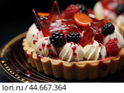 Enticing Closeup photo of tasty tart desserts. Generate ai. Стоковое AI-изображение, AI-художник Иван Рябоконь / Фотобанк Лори