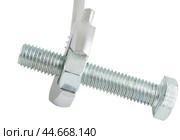 Разводной гаечный ключ на белом фоне. An adjustable wrench on a white background. Стоковое фото, фотограф Татьяна Д / Фотобанк Лори