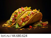 Convenient Taco food fastfood. Generate Ai. Стоковое AI-изображение, AI-художник Иван Рябоконь / Фотобанк Лори