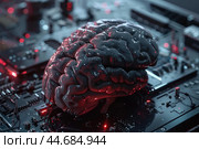 Artificial intelligence being programmed on motherboard. Стоковое AI-изображение, AI-художник Иван Рябоконь / Фотобанк Лори