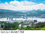 Vladivostok landscape view of Zolotoy bay, view from Nagorny park, Primorsky region. Стоковое фото, фотограф Татьяна Терехина / Фотобанк Лори