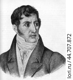Alessandro Francesco Tommaso Antonio Manzoni, 1785 - 1873, Italian romantic writer, illustration from Plutarch of the 19 century, St. Petersburg, Russia, 1902-1903. Стоковое фото, фотограф Константин Тимофеев / Фотобанк Лори