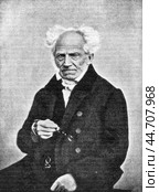 Arthur Schopenhauer, 1788 - 1860, German philosopher, illustration from Plutarch of the 19 century, St. Petersburg, Russia, 1902-1903. Стоковое фото, фотограф Константин Тимофеев / Фотобанк Лори