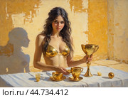 Babylon the Great, Whore of Babylon, refers to both a symbolic female figure and a place of evil as mentioned in the Book of Revelation of the New Testament. Babyloniacus fornicaria. AI generated. Стоковое AI-изображение, AI-художник Юлия Петровская / Фотобанк Лори