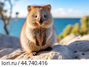 Cute Quokka in the wild. Стоковое AI-изображение, AI-художник Veniamin Kraskov / Фотобанк Лори