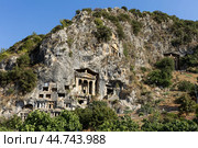 Турция. Фетхие. Вид на древние ликийские гробницы. Turkey. Fethiye. View of the ancient Lycian tombs. (2024 год). Стоковое фото, фотограф Алексей Смышляев / Фотобанк Лори