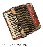 Vintage accordion on transparent background. Стоковое AI-изображение, AI-художник Иван Рябоконь / Фотобанк Лори