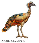 Colorful illustrated therizinosaurus on transparent background. Стоковое AI-изображение, AI-художник Иван Рябоконь / Фотобанк Лори