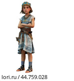 Young ancient egyptian pharaoh with arms crossed. Стоковое AI-изображение, AI-художник Иван Рябоконь / Фотобанк Лори