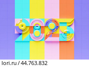 Calendar header number 2025 on pink   background. Happy new year 2025 colorful background. Стоковое фото, фотограф Виталий Сова / Фотобанк Лори