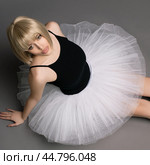Blonde in ballet tutu high angle shot. Стоковое фото, фотограф Гурьянов Андрей / Фотобанк Лори
