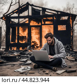 "Выгорание программиста: симптомы, причины и пути восстановления". "Programmer burnout: symptoms, causes, and ways to recover" Стоковое AI-изображение, AI-художник Владислав Матвейчук / Фотобанк Лори