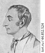 Henri Saint-Simon, 1760 - 1825, French philosopher, sociologist, famous social reformer, illustration from Plutarch of the 19 century, St. Petersburg, Russia. Стоковая иллюстрация, иллюстратор Константин Тимофеев / Фотобанк Лори