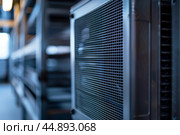 Industrial air conditioner cooling system operating in server room. Стоковое AI-изображение, AI-художник Иван Рябоконь / Фотобанк Лори
