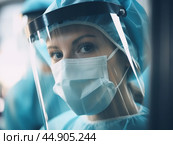 Female scientist at work close-up. Woman career concept. Стоковое AI-изображение, AI-художник Ксения Лаптева / Фотобанк Лори