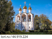 Russia, Pereslavl-Zalessky. St. Nicholas Monastery, Godenovsky Cross, St. Nicholas Cathedral on the summer day. The Forerunner Church. Стоковое фото, фотограф Photojuli / Фотобанк Лори