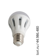 Светодиодная осветительная лампа E27 на белом фоне. LED energy saving bulb. Стоковое фото, фотограф Татьяна Д / Фотобанк Лори