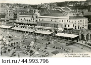Биарриц, Франция, городской пляж  Grand Plage, отель Palais  и казино. Стоковое фото, фотограф Retro / Фотобанк Лори