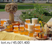 Мед и медовая продукция на ярмарке меда (2024 год). Редакционное фото, фотограф Ольга Дмитренко / Фотобанк Лори