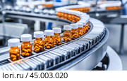 Production of Medicines in a sterile laboratory. Стоковое AI-изображение, AI-художник Ирина Ручушкина / Фотобанк Лори