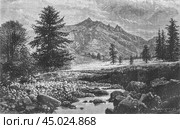 Puy de Sancy, old vintage illustration, 1898. Стоковое фото, фотограф Константин Тимофеев / Фотобанк Лори