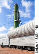 The intercontinental ballistic missile on the railway launcher. Редакционное фото, фотограф FotograFF / Фотобанк Лори