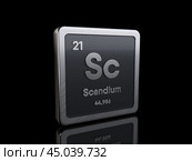 Scandium Sc, element symbol from periodic table series. Стоковая иллюстрация, иллюстратор Илья Куракин / Фотобанк Лори