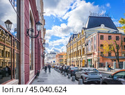 Доходный дом Третьяковых, Кузнецкий мост, Лавка Архитектора, улица Рождественка, Москва (2023 год). Редакционное фото, фотограф Baturina Yuliya / Фотобанк Лори