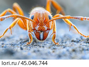 Closeup of soldier ant showing intricate details. Стоковое AI-изображение, AI-художник Иван Рябоконь / Фотобанк Лори