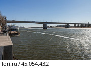 View of Voroshilovsky bridge in Rostov-on-Don, Russia (2021 год). Стоковое фото, фотограф Elena Odareeva / Фотобанк Лори