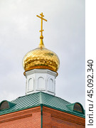 Купола часовни Иоанна Златоуста. Село Бигила. Тюменская область (2023 год). Стоковое фото, фотограф Александр Тараканов / Фотобанк Лори