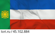 Развевающийся флаг Республики Хакассия, регион РФ. Циклическая анимация в 4к. Стоковая анимация, аниматор Александр Кузнецов / Фотобанк Лори
