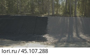 Slopes ditch road repair, reinforcing lattice  откосы канава ремонт дороги, армирующая решетка. Стоковое видео, видеограф Опока Алексей / Фотобанк Лори