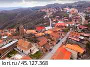Aerial view on Signagi and Alazani valley, Georgia. Sighnaghi of love in Georgia. Стоковое фото, фотограф Яков Филимонов / Фотобанк Лори